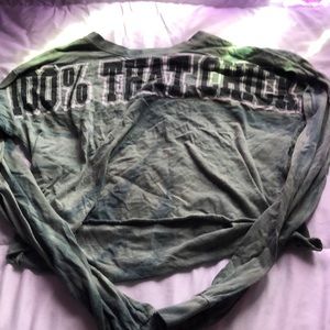 “im that chick”, dark green, long sleeve, crop top